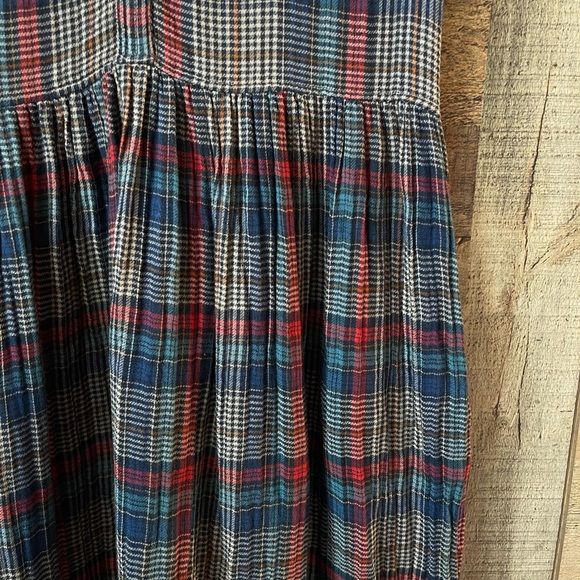 100% Cotton Natural Life Multicolor Plaid Midi Dress | Medium - Picture 11 of 14